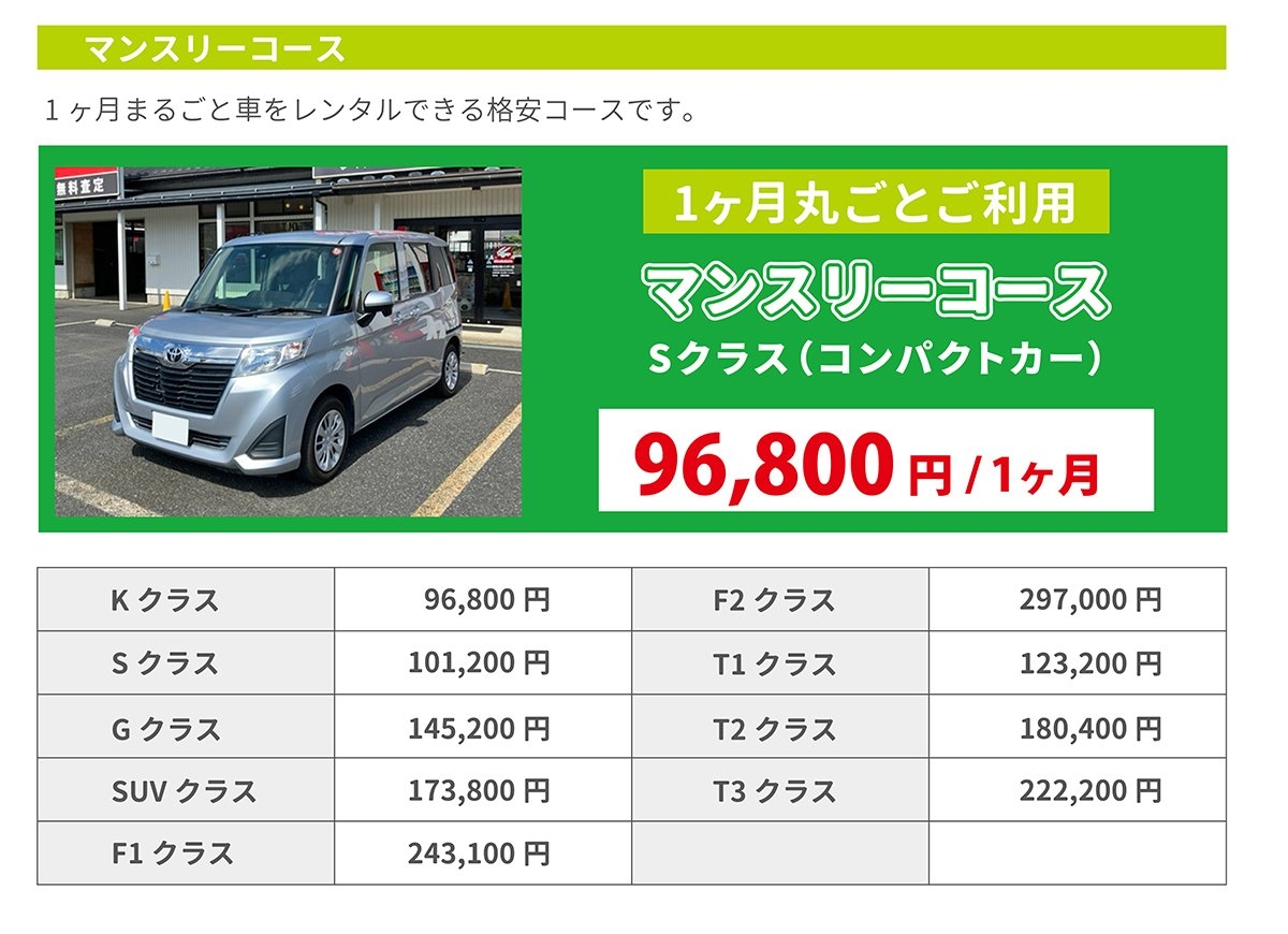 ニコニコレンタカー_マンスリーコース